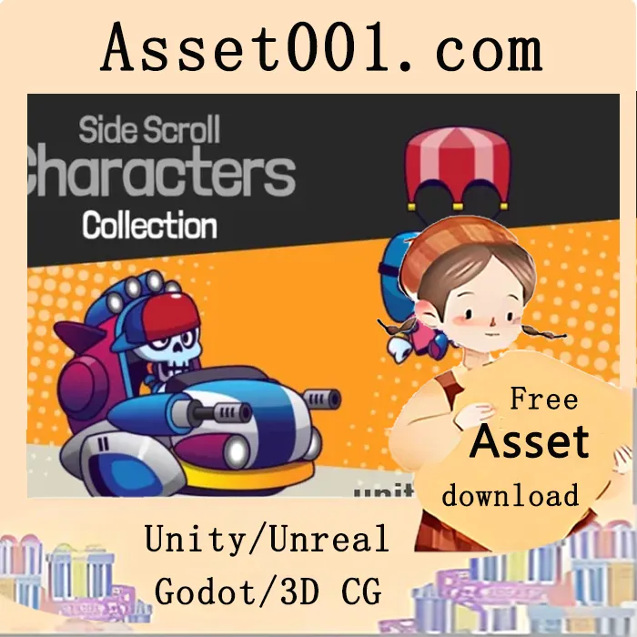 3个卡通chibi主角资产包，适用于多种2D游戏引擎|3 Cartoon Chibi Protagonists Asset Pack