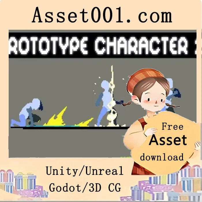 2D像素原型角色包2：专为游戏机制测试设计的免费角色资源|2D Pixel Prototype Character Pack 2