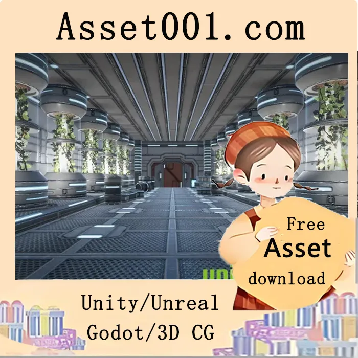 科幻风格空间射击游戏场景包，含PBR材质的走廊、房间及道具预制件|Sci Fi level v1.0