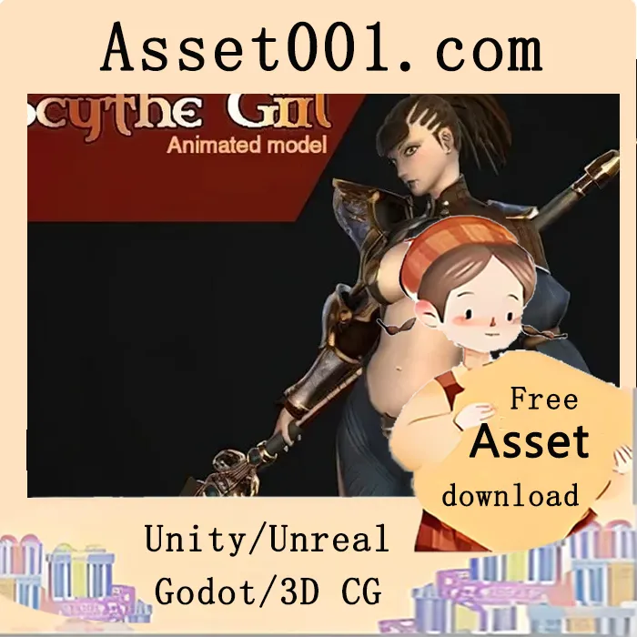 Scythe Girl 人物模型资产介绍（支持PC与主机，20k三角面，含Mecanim骨骼）|Scythe girl v1.0