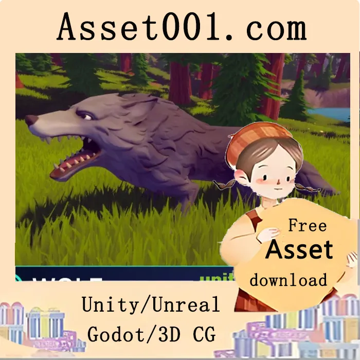 11种颜色变体的风格化狼模型，适用于RPG奇幻游戏|Stylized Wolf - RPG Forest Animal v1.0