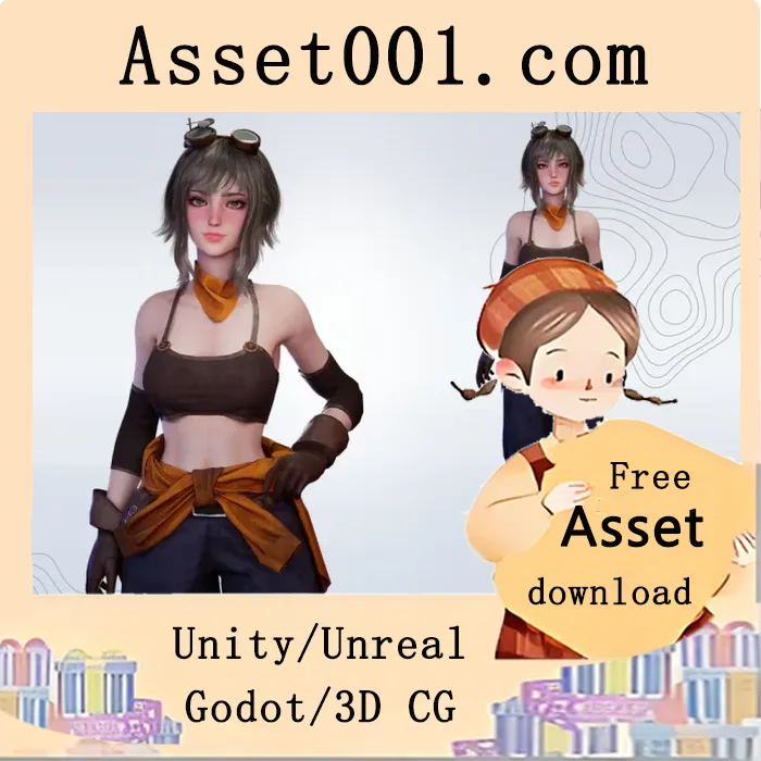 低多边形机械师女孩角色模型特性介绍|Mechanic Girl v5.7