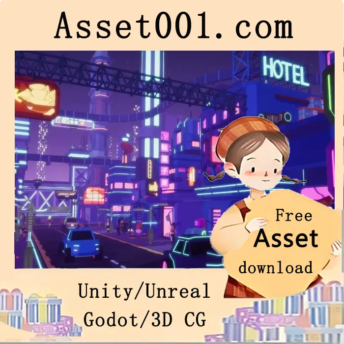 Unity资产包： stylized lowpoly cyberpunk城市环境（含285个独特网格）|Stylized Lowpoly Cyberpunk City v1.0