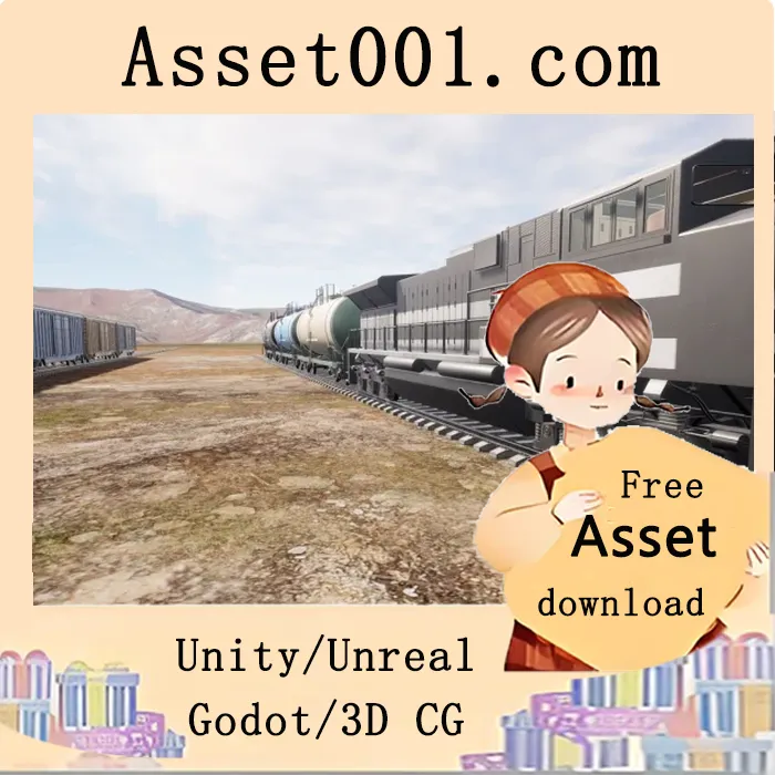 列车包资源包含可编辑的火车、车厢、骨骼网格、动画轮轴及蓝图铁路系统|Train pack