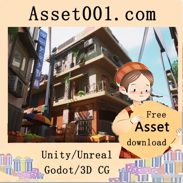 Stylized Japanese Street - Modular Asian Alley Market Pack 5.7