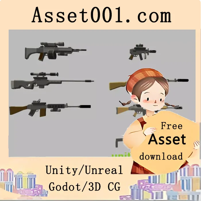 高自由度武器组合资产包：打造沉浸式战斗体验|Polygonal Modern Weapons Asset Package v1.5