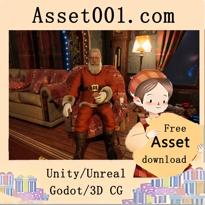 Unity圣诞主题房间包：138个模型与15个模块化元素构建节日氛围|New Year's Pack v5.4+