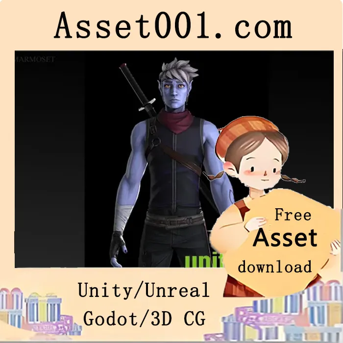 低多边形角色模型：游戏级可用的可模组角色资产|Ninja elf v4.18+