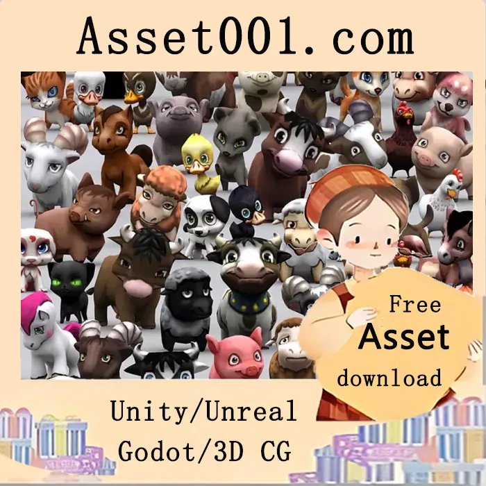 Chibii 10种动物低多边形3D动画包|Chibii 10 Animals Pets Bundle v1.0