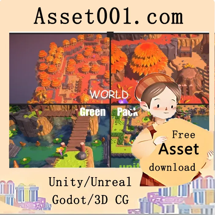 WORLD绿色低多边形资产包：打造奇幻游戏世界|WORLD green Pack v1.0