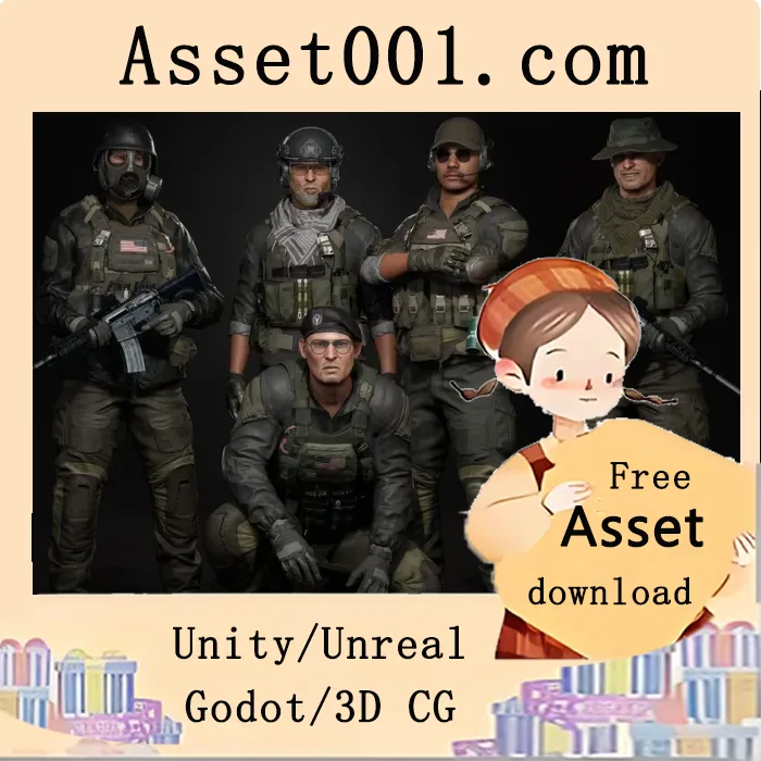 现代军事NPC资产包：包含80个服装模型及多种迷彩图案|ModernMilitary Bundle v4.26+