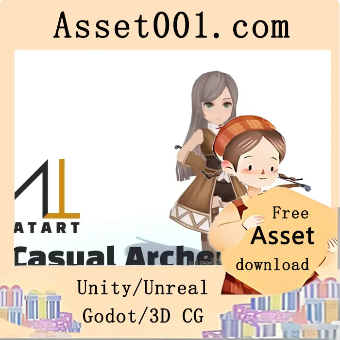手绘3D角色模型与动画资产包，适用于多种游戏开发|ATART Casual Archer Pack v1.1