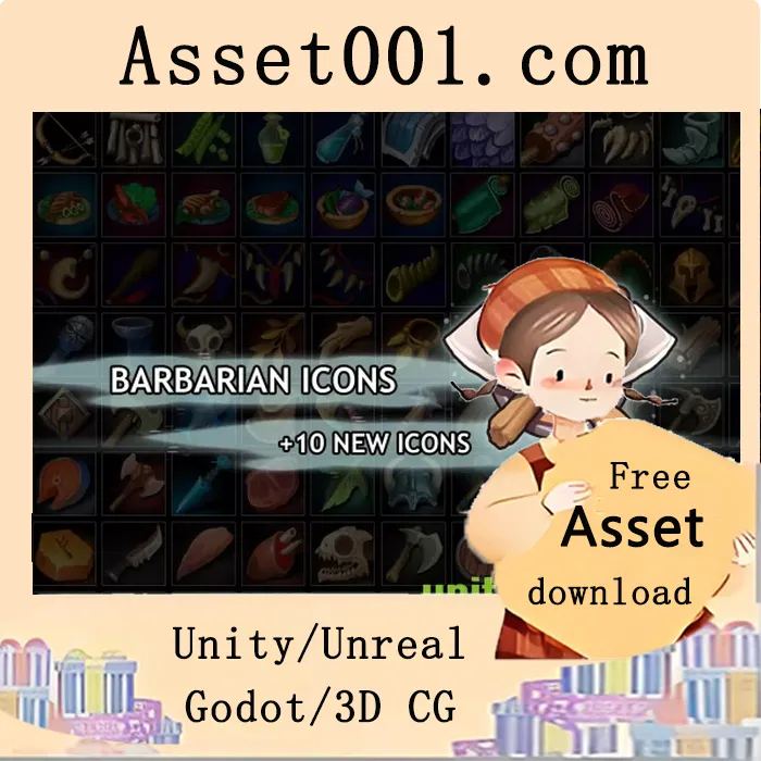 130个手绘 barbarian 图标集合，适用于奇幻风格游戏|Barbarian Icons v1.01