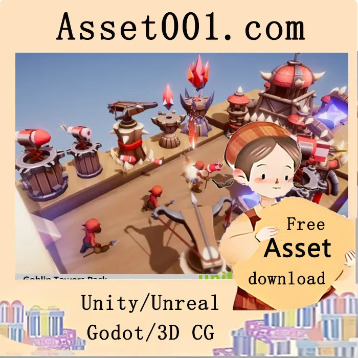 Unity Goblin Towers 资源包：12 座塔、城堡与传送门完整资源|Goblin Towers Pack v2.0