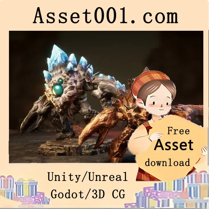 石怪动画模型资源包：含13种动画与44905三角面材质|Stone beast 5.3+