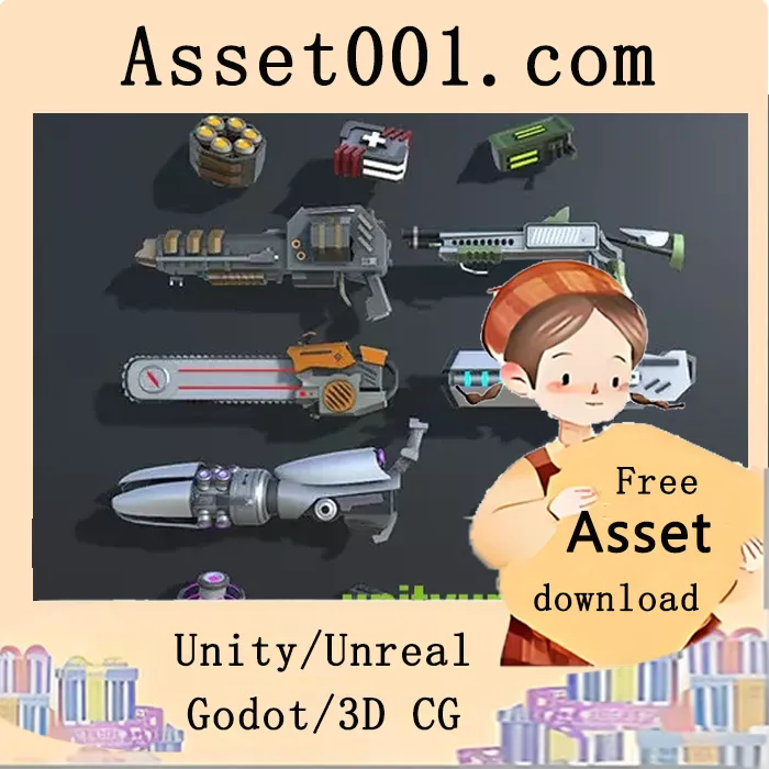 科幻风格武器与物品套装|Colorful Sci-Fi Weapons and Items Pack v1.0