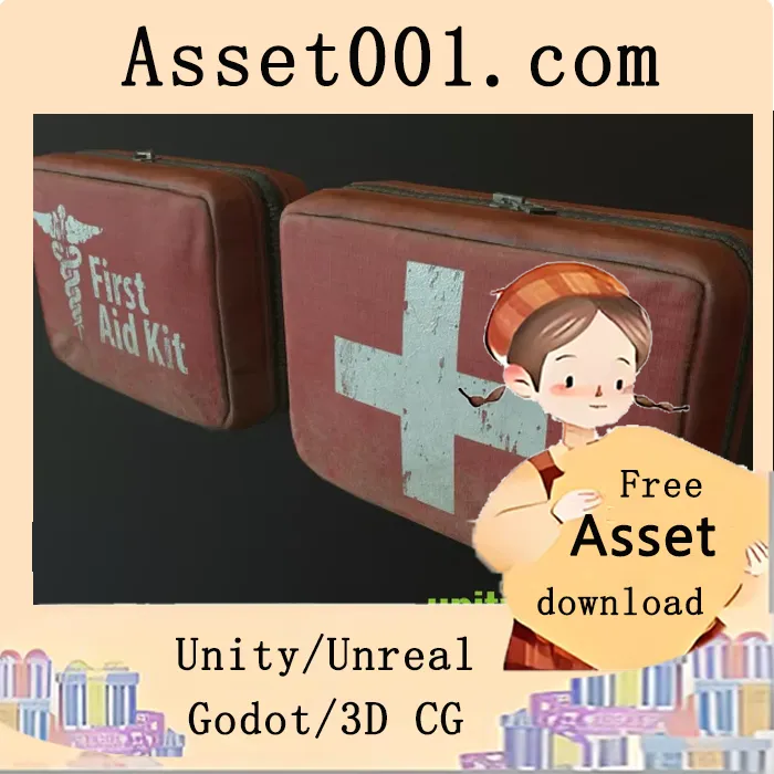高品质PBR急救包，适用于第一人称和第三人称游戏，支持4K纹理|First Aid Kit v1.1