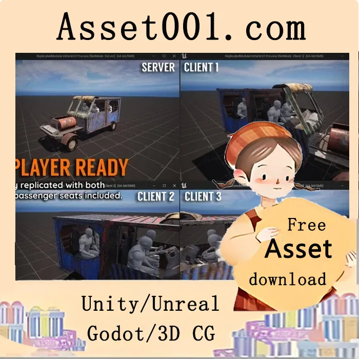 基于Unreal Engine 5的可复制模块化车辆系统（含Nanite与Lumen支持）|Replicated Modular Vehicle V2