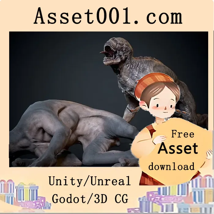 低多边形动画模型资源包：支持Maya、Unreal及Marmoset，含定制角色材质与纹理|Alien dog 4.27+