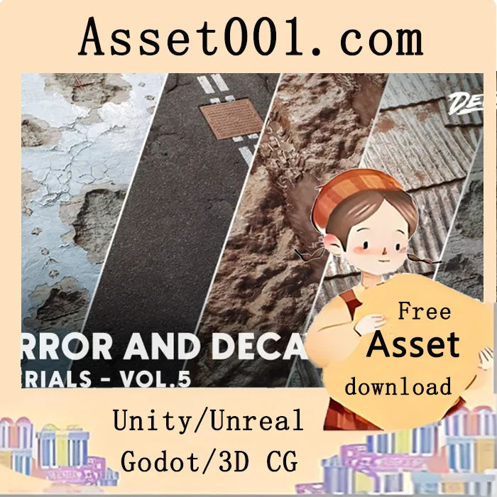 Unreal Engine 高质量城市表面资产包：包含高保真纹理、可编辑材质与优化光照场景|Horror and Decay VOL.5 - Urban Surfaces v4.19+