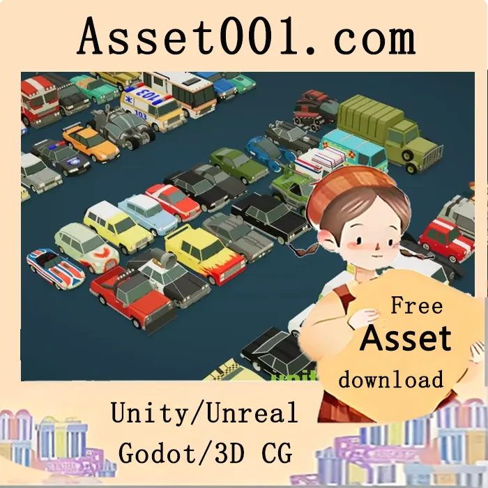 低多边形卡通车辆素材包（80辆汽车）|Cartoon Vehicles Full Pack - Low Poly Cars (80 Cars) v1.6