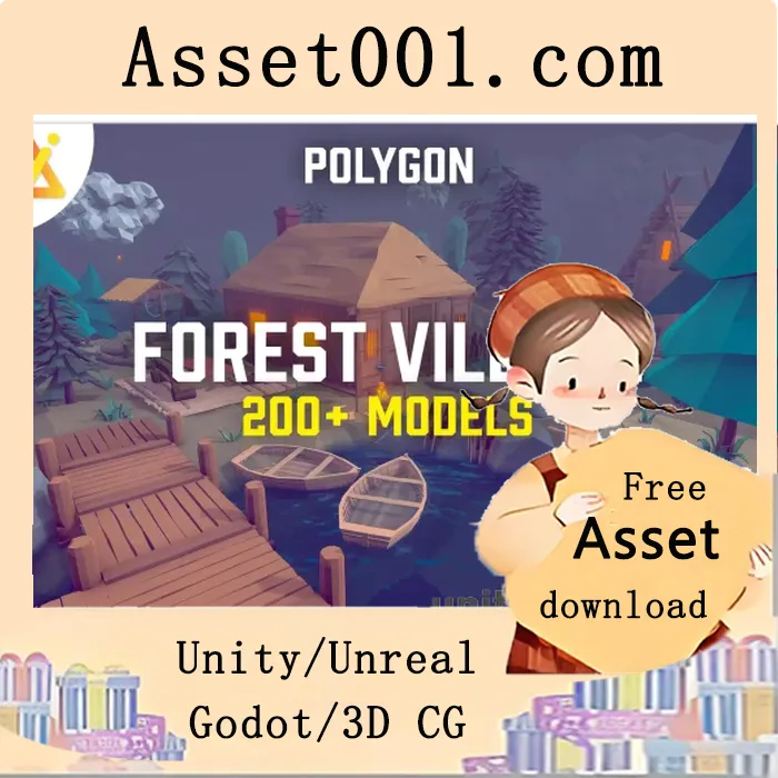 森林村庄风格超丰富多边形资产包|POLY - Forest Village v1.0