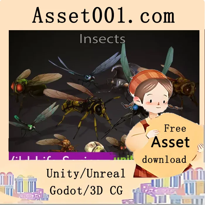 高画质PBR角色模型，性能卓越且支持VR，多平台通用|Wild Life - Insects v1.7