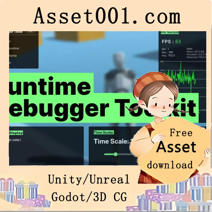 Unity运行时调试工具包：可视化碰撞体、实时监控日志与性能、调整时间缩放|Runtime Debugger Toolkit v1.0.0