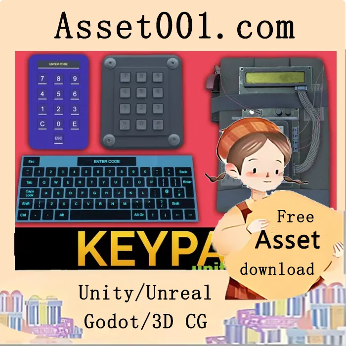 Unity冒险解谜套装：多模式键盘系统完整模板|Multiple Keypad System v1.3