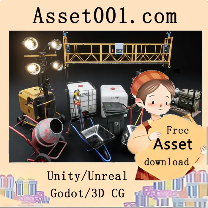 高质量建筑道具集合（Vol.2）——支持动态环境苔藓与泥土材质|Construction Props - Vol 2 v5.1+