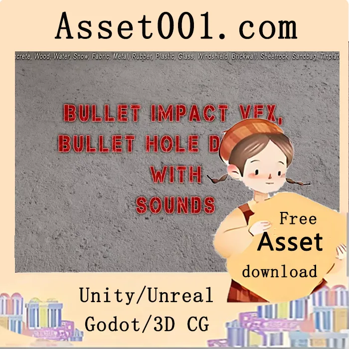 Unity 3D 枪击效果包：包含子弹冲击特效、弹孔贴图与音效（全系列）|Bullet Impact VFX and Bullet Hole Decals With Sounds v1.9 (21 Dec 2025)