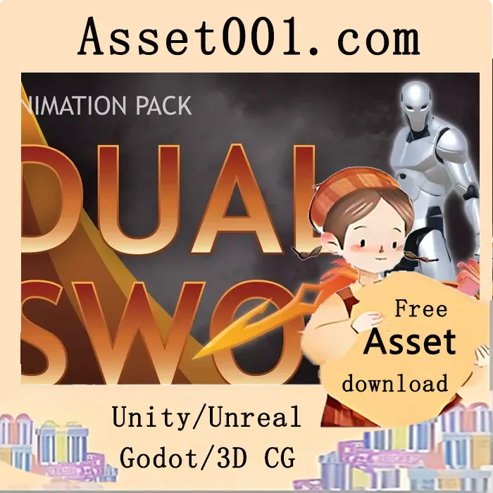 双剑风格角色动画包 v1.0（适用于动作RPG游戏）|Dual Sword Animation Pack v1.0