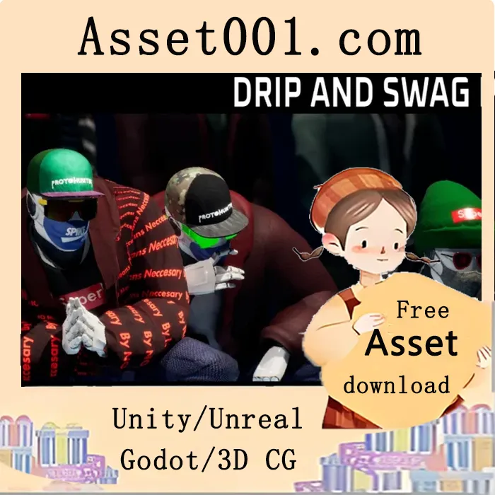 Unity官方推出“Drip和Swag服装包”：包含40件预设服装与90件材质实例|Drip and Swag Clothing Pack v4.24