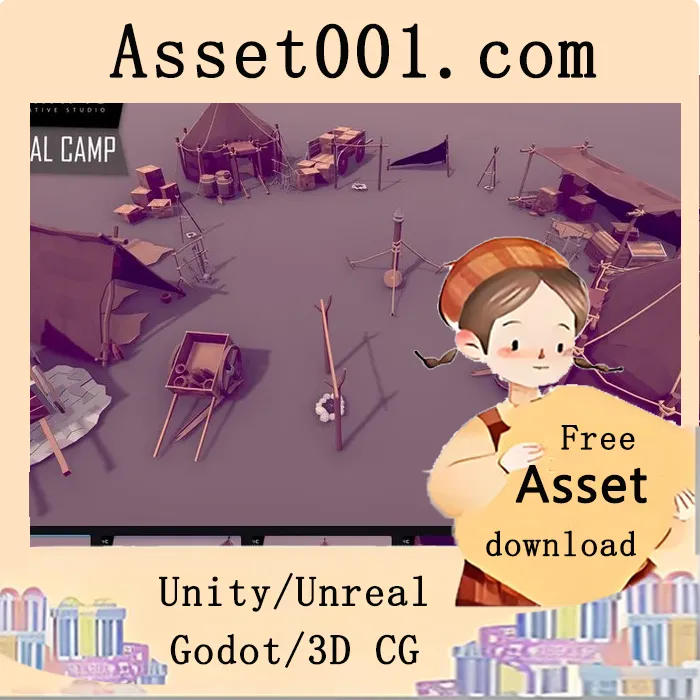 低多边形资产包：中世纪营地建筑、车辆与道具集合|POLYGON - Medieval Camp 4.26+