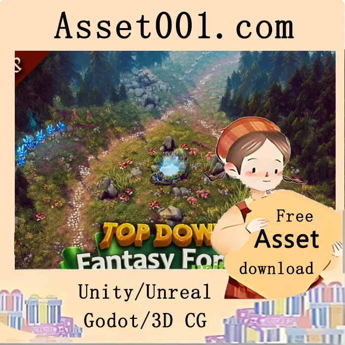 180个风格化资源包，打造完整顶部视角游戏场景|Top Down - Fantasy Forest (URP) v1.2.1