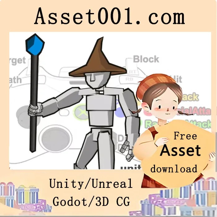 Unity Mecanim魔法战士动画包：40个专业动画资源，支持Xbox 360手柄控制器|Mage Warrior Mecanim Animation Pack v2.4.1