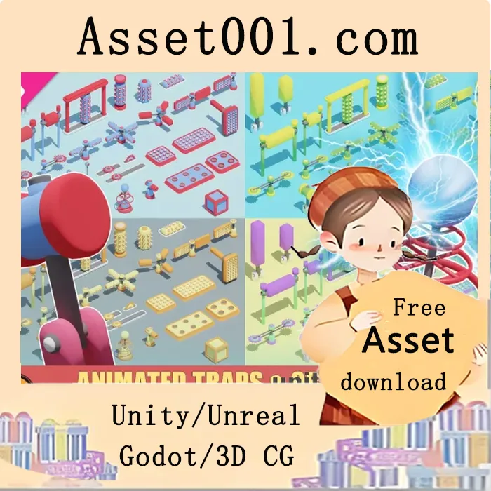 LOW POLY ASSETS - Animated Traps & Obstacles + VFX v1.0