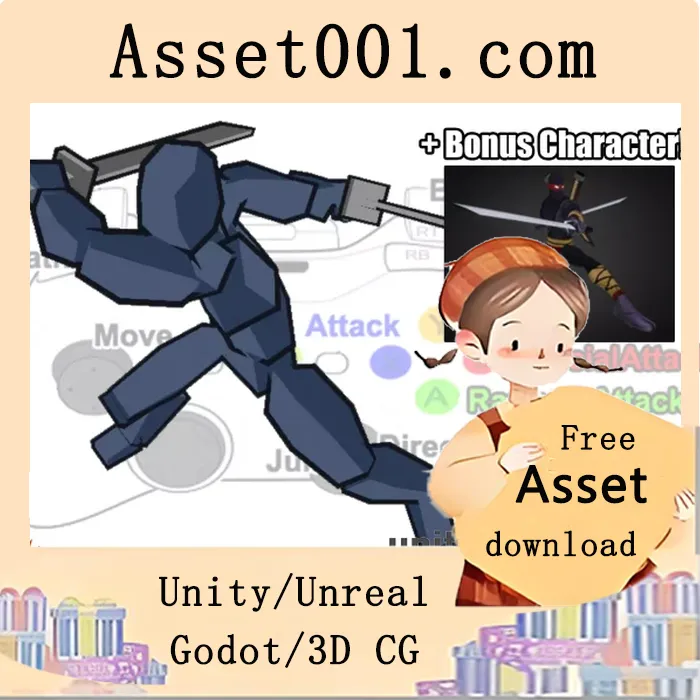 Ninja Warrior Mecanim动画包：62个专业精制动画与完整角色控制器脚本|Ninja Warrior Mecanim Animation Pack v3.2.1