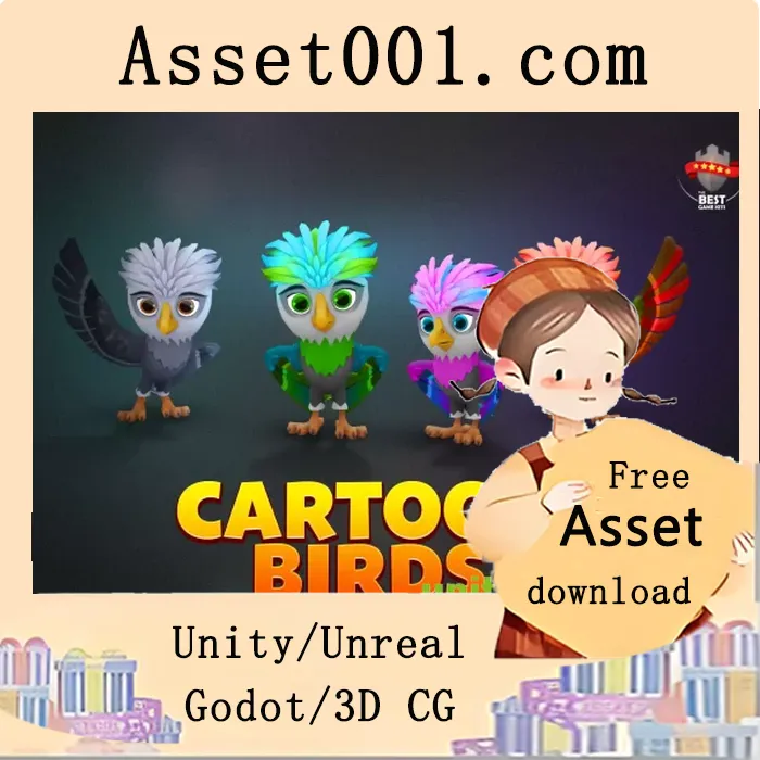 卡通小鸟动画包资源介绍|Cartoon birds animated pack v1.0