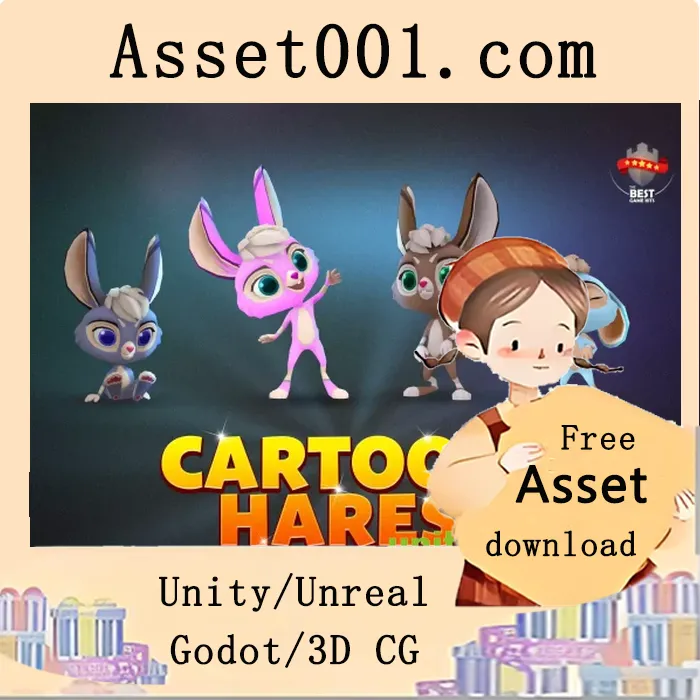 卡通兔子动画包：包含16种动画与模型资源|Cartoon hares animated pack v1.0