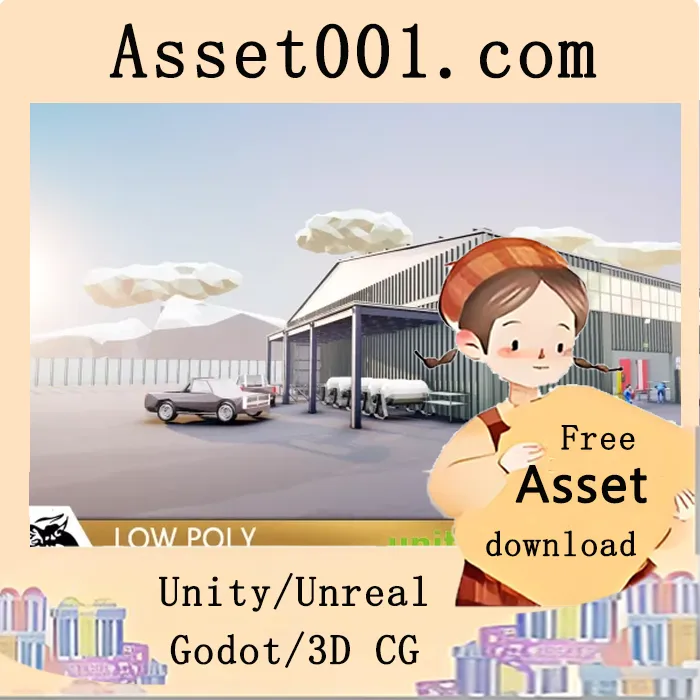 低多边形风格车库环境包：高质量可直接使用的游戏资产|Garage Environment Pack - Low Poly v1.0