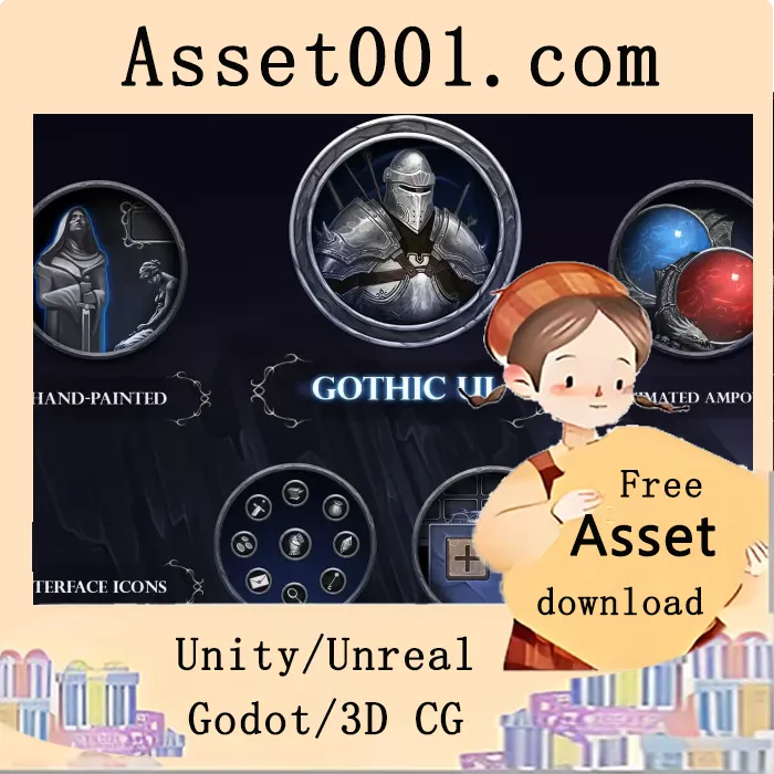 Unity资产包：哥特风格PRG/动作/MOBA游戏界面资源包|Gothic UI v1.3 (02 Jan 2026)
