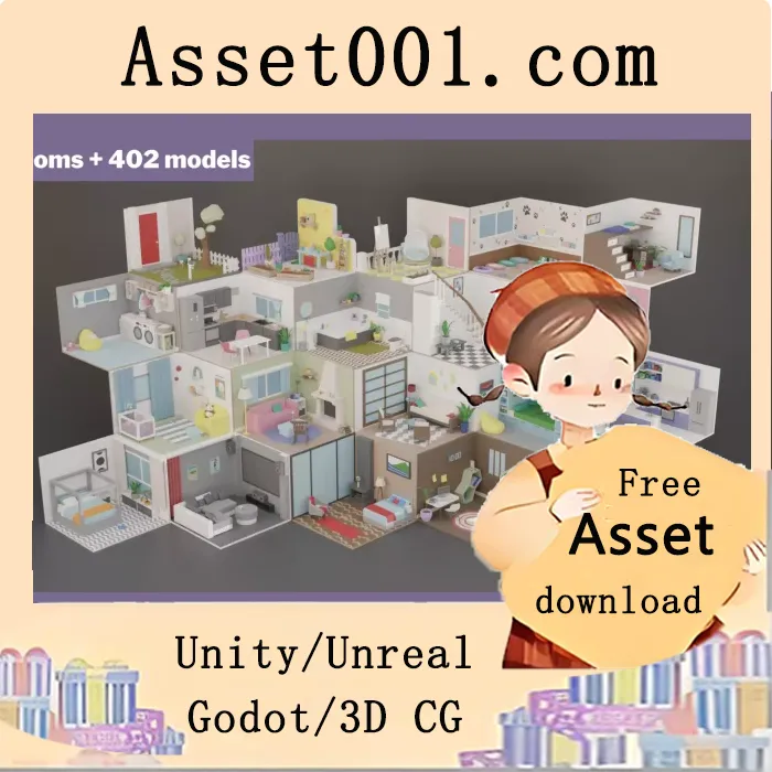 Low Poly Rooms Interiors 2