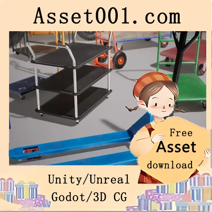 Unity/Unreal引擎虚拟仓库设备资源包：含叉车、推车及Lumen支持|Warehouse Equipment 4.27+