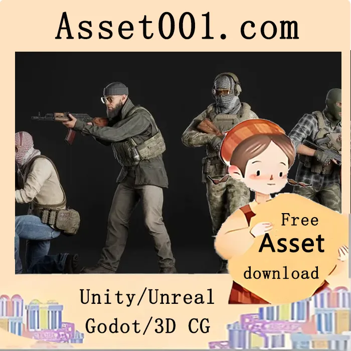 UE5兼容的中东军事人物角色包（含武器静态网格，支持MetaHuman）|Middle East Military Characters