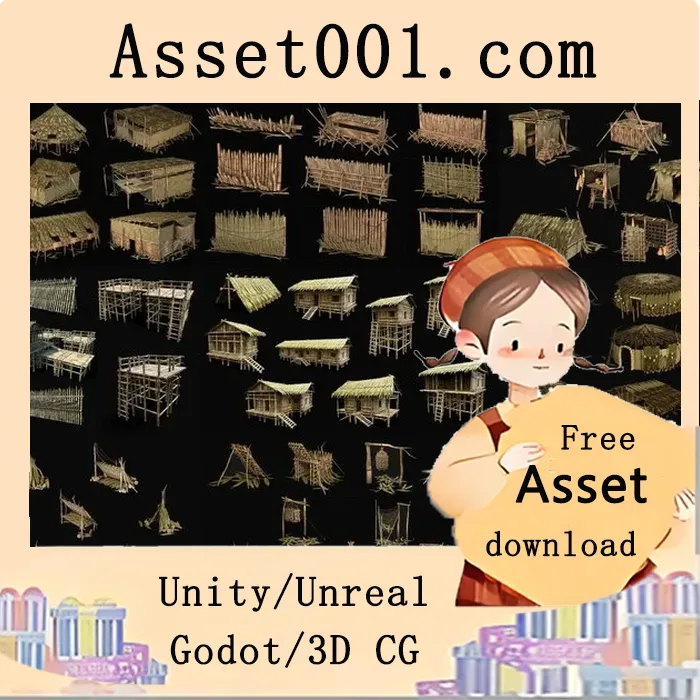 Unity/Unreal引擎游戏项目专用丛林建筑资源包（90个独特场景，含LOD优化与Lumen支持）|Jungle Constructions MEGABUNDLE 4.22+