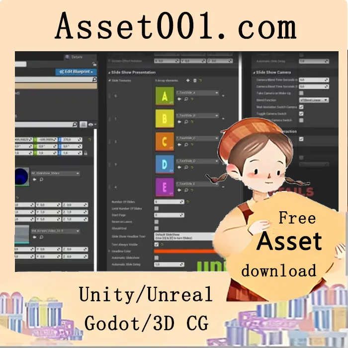 支持交互式幻灯片的虚拟展示世界角色蓝图|B2BP Slide Show v4.27+