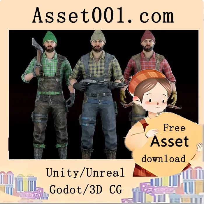 Unity官方推荐的低多边形森林护卫角色模型资源包（支持双面渲染、三款皮肤及可折叠部件）|Forester 4.18+