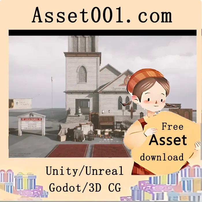 完整的实景教堂建筑环境场景|Abandoned Church Building v4.18+