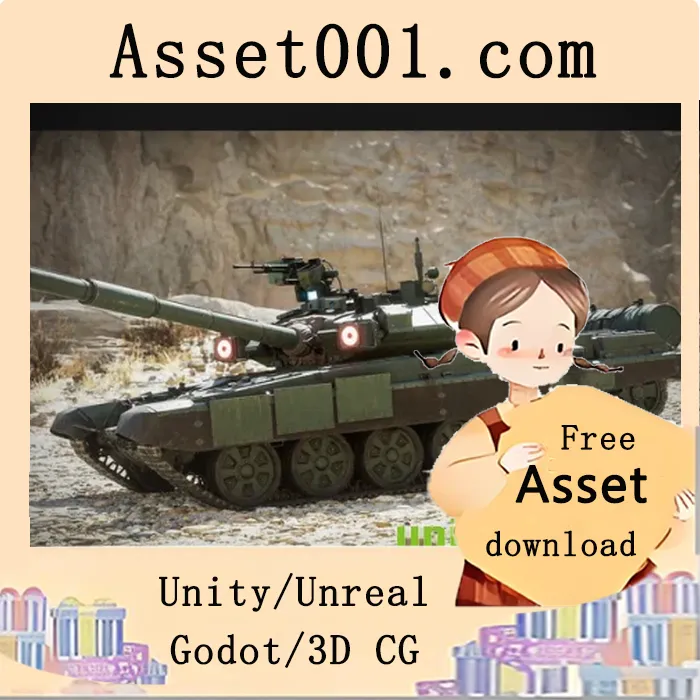 T-90主战坦克高级蓝图资产：可驾驶、带音效与粒子特效|T-90 Battle Tank - Advanced Tank Blueprint v4.25+